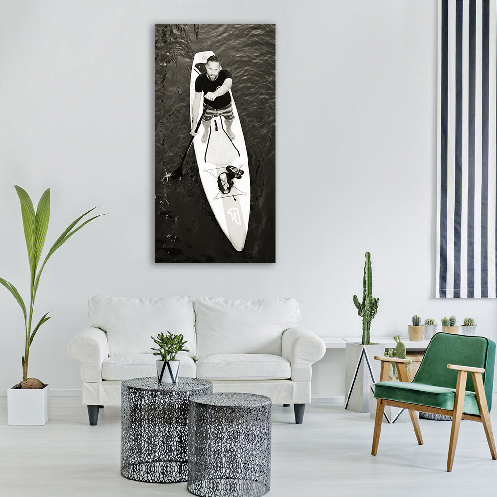 surfer surfboard sport surf Vertical Canvas Wall Art