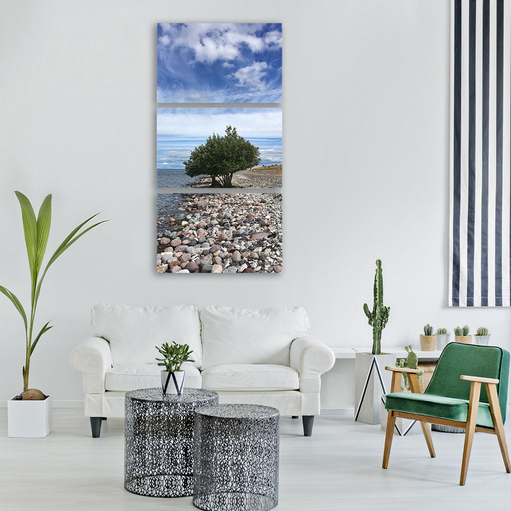 sweden gotland blue sky clouds Vertical Canvas Wall Art