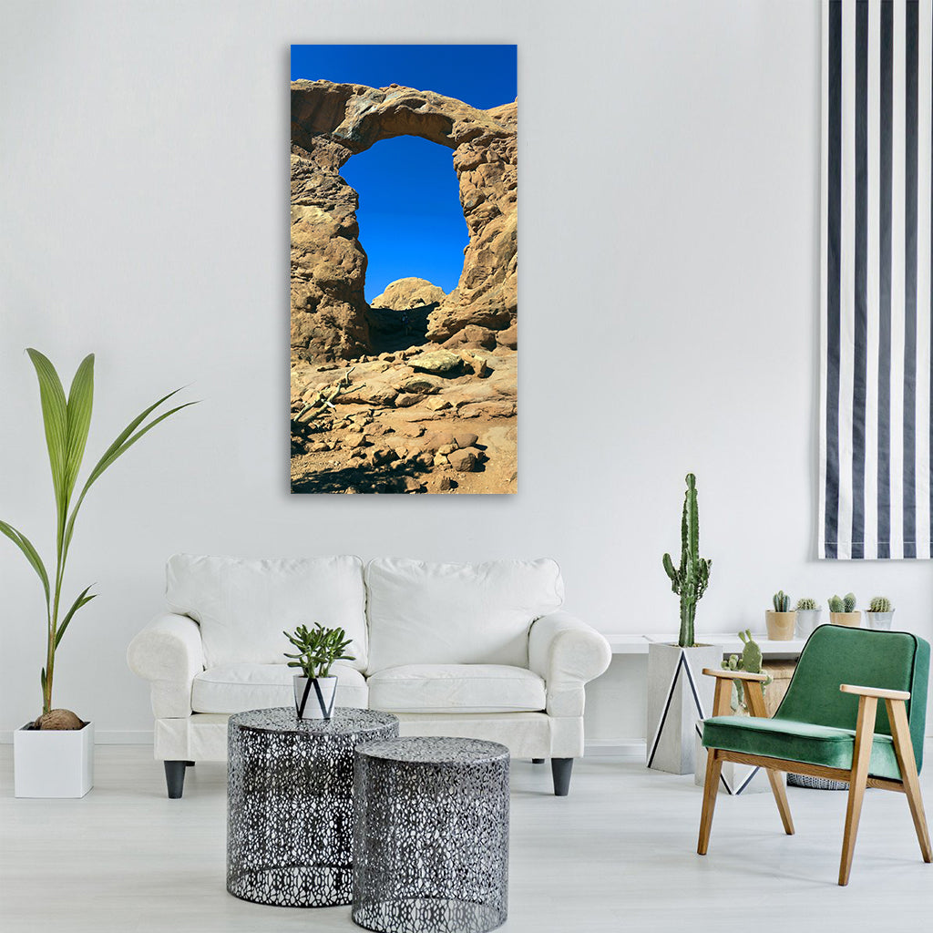 tall sandstone arch sandstone arches Vertical Canvas Wall Art