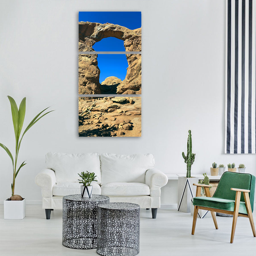 tall sandstone arch sandstone arches Vertical Canvas Wall Art