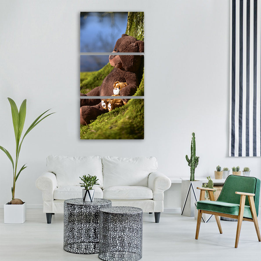 teddy soft toy toy bear soft cute Vertical Canvas Wall Art