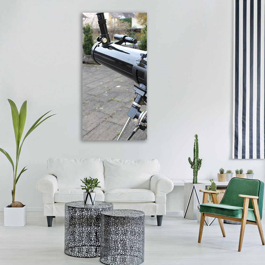 telescope view optics binoculars Vertical Canvas Wall Art