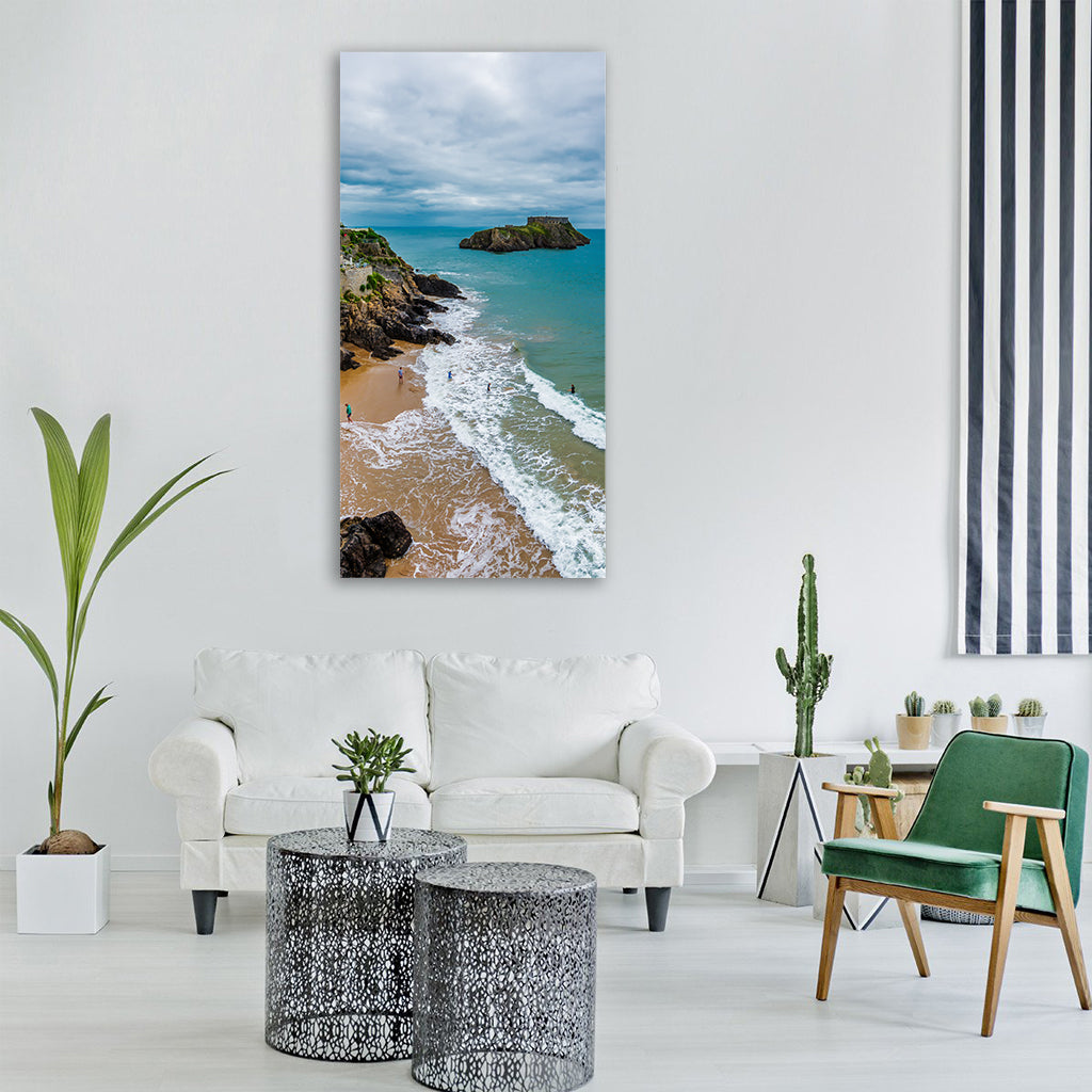 tenby pembrokeshire wales coast Vertical Canvas Wall Art