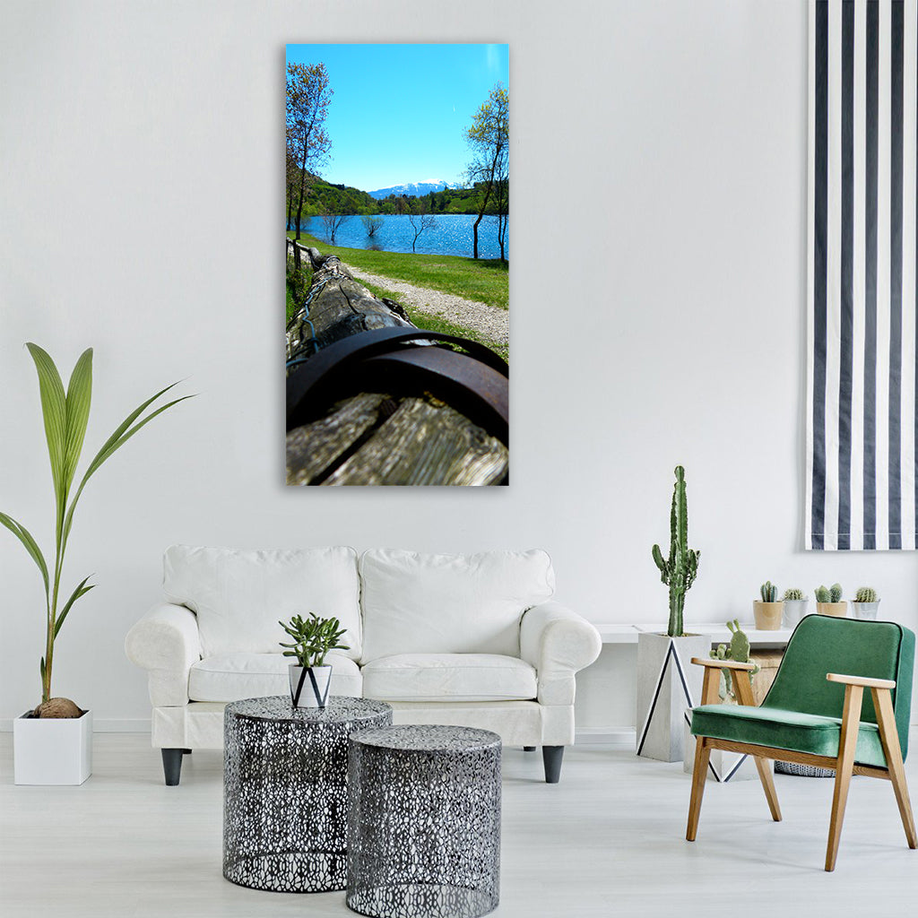 tenno lake lago di tenno italy away Vertical Canvas Wall Art