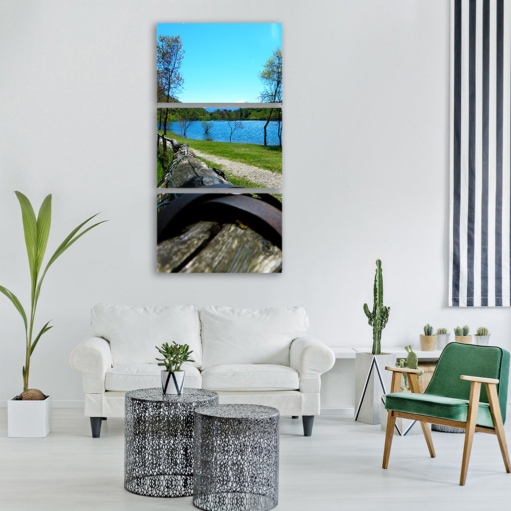 tenno lake lago di tenno italy away Vertical Canvas Wall Art