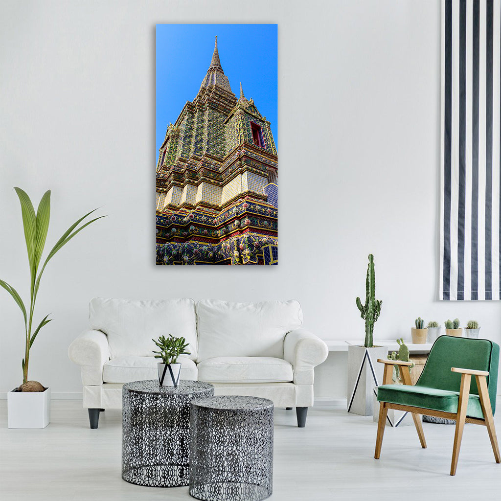thailand wat temple buddhism thai Vertical Canvas Wall Art