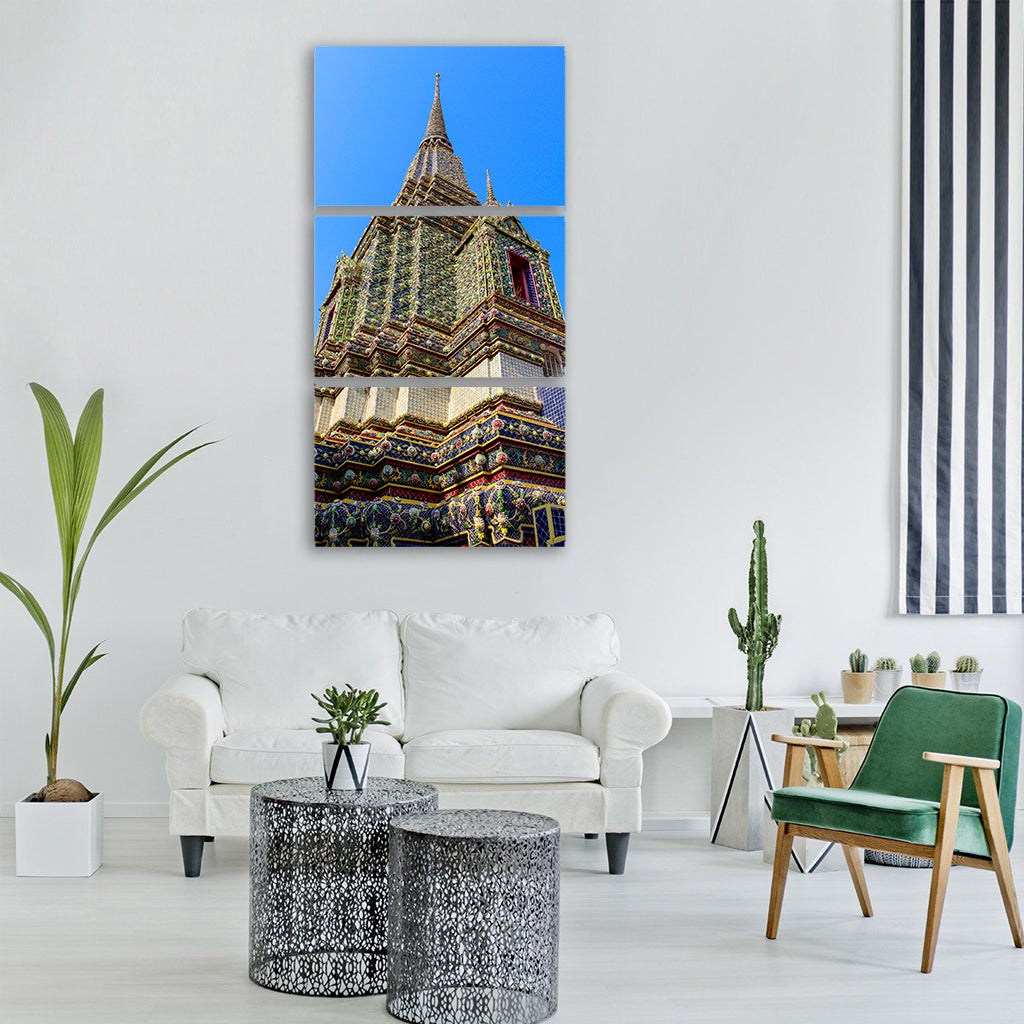 thailand wat temple buddhism thai Vertical Canvas Wall Art