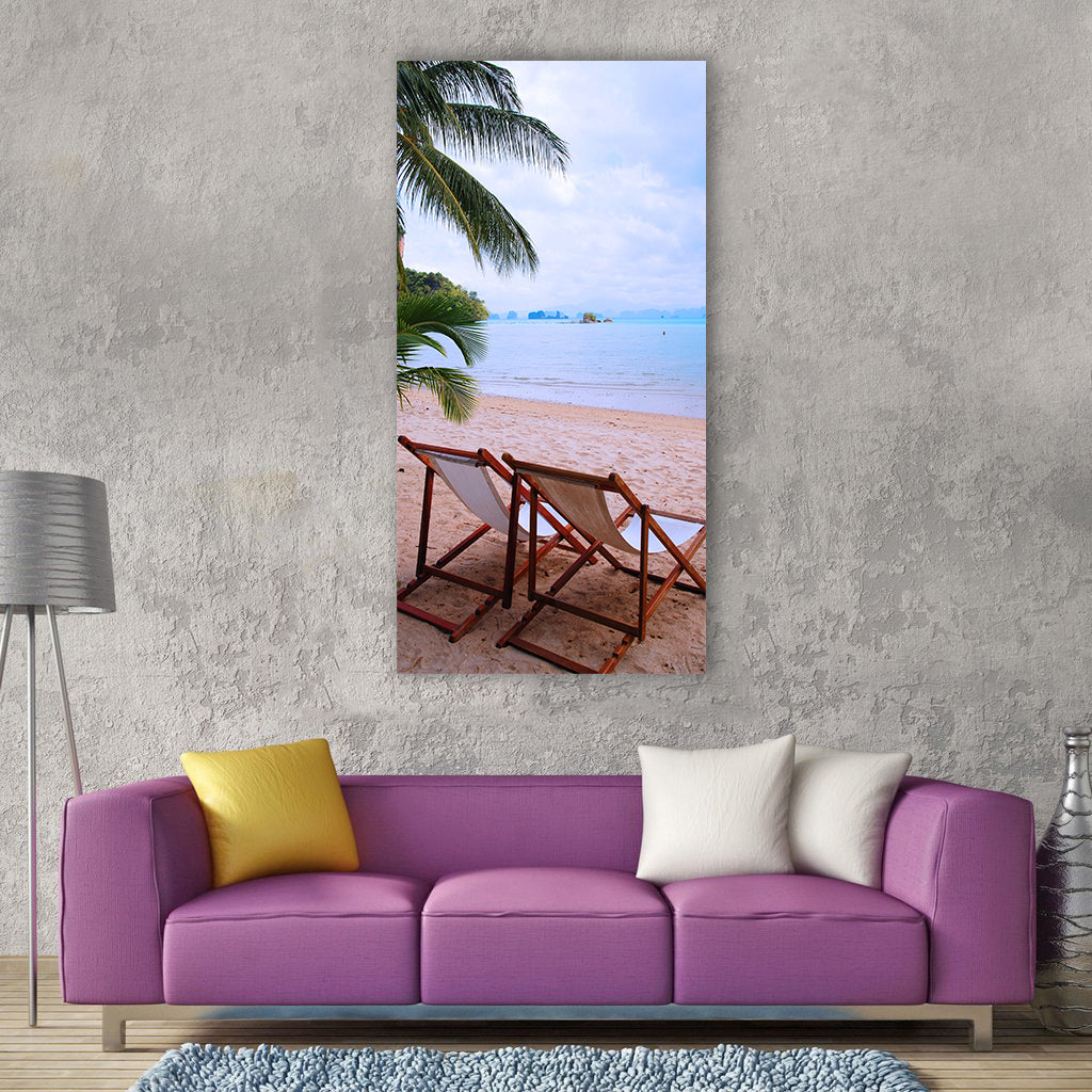 Thailand sand beach vacations Vertical Canvas Wall Art