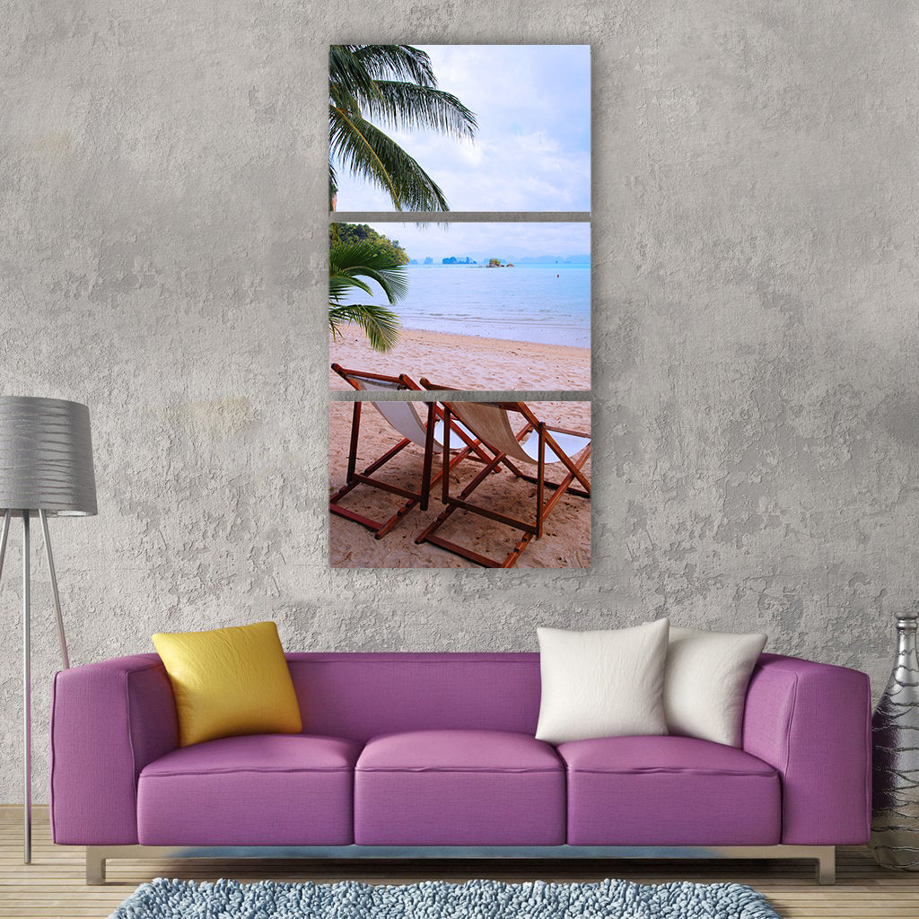 Thailand sand beach vacations Vertical Canvas Wall Art