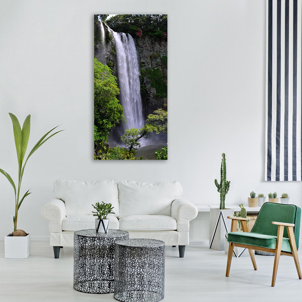 the body of water nature waterfall Vertical Canvas Wall Art