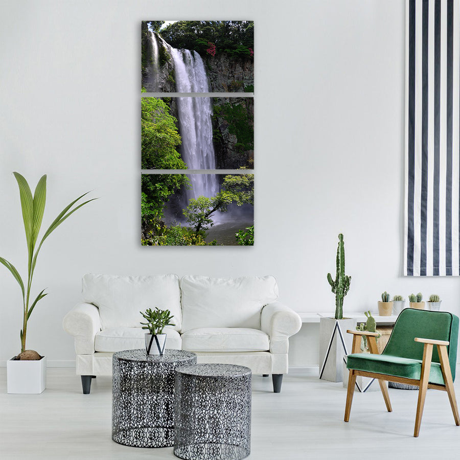 the body of water nature waterfall Vertical Canvas Wall Art