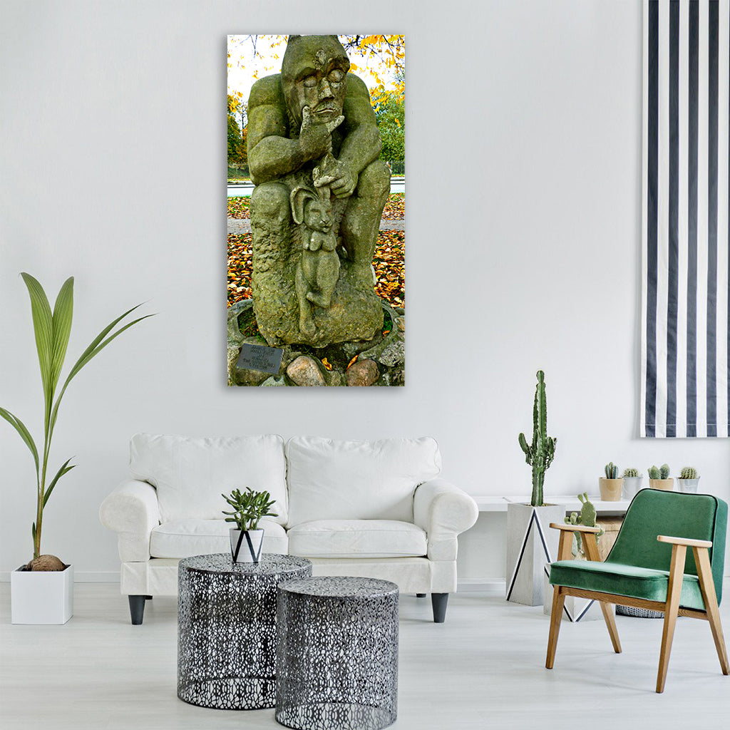 the devil s bridge statue Vertical Canvas Wall Art