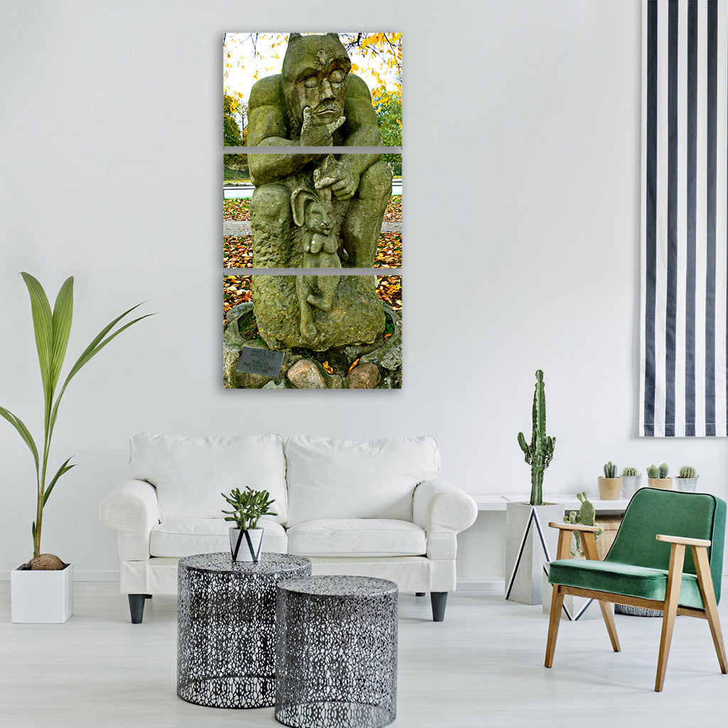 the devil s bridge statue Vertical Canvas Wall Art