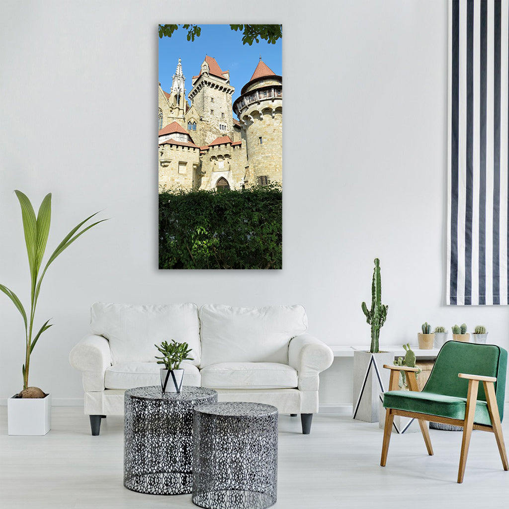 the medieval castle day summer Vertical Canvas Wall Art