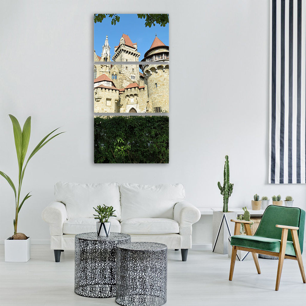 the medieval castle day summer Vertical Canvas Wall Art