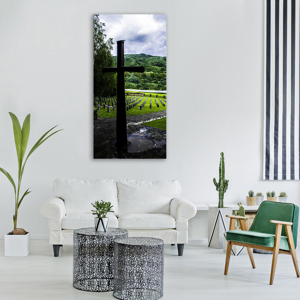 the military cemetery cross slovakia Vertical Canvas Wall Art