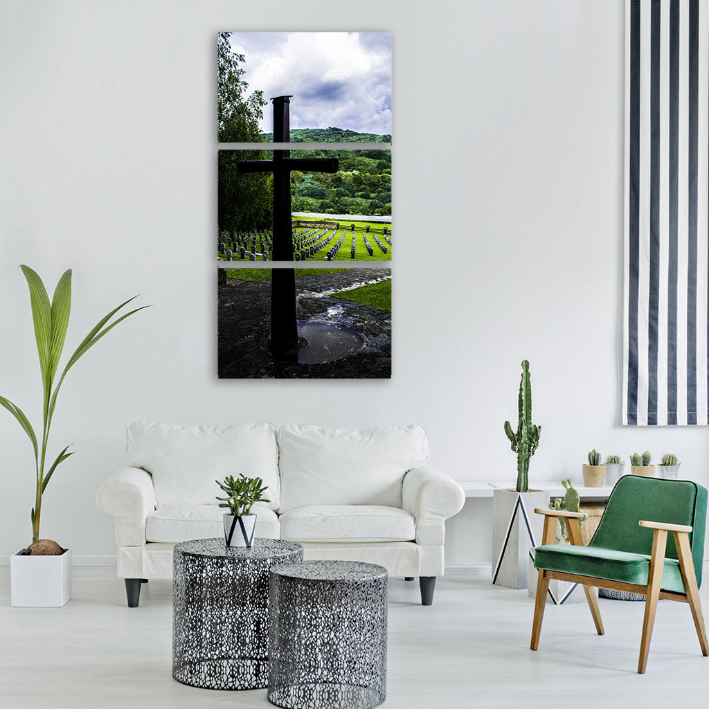 the military cemetery cross slovakia Vertical Canvas Wall Art