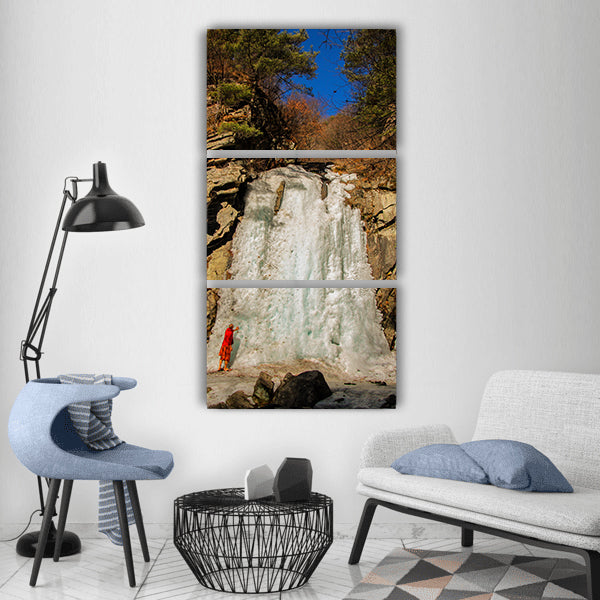 Theravada buddhism freezing fall Vertical Canvas Wall Art