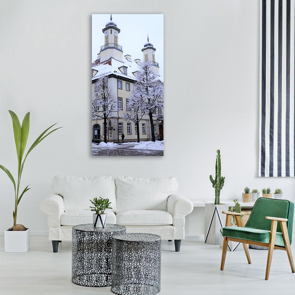 tourism road tower church outside Vertical Canvas Wall Art