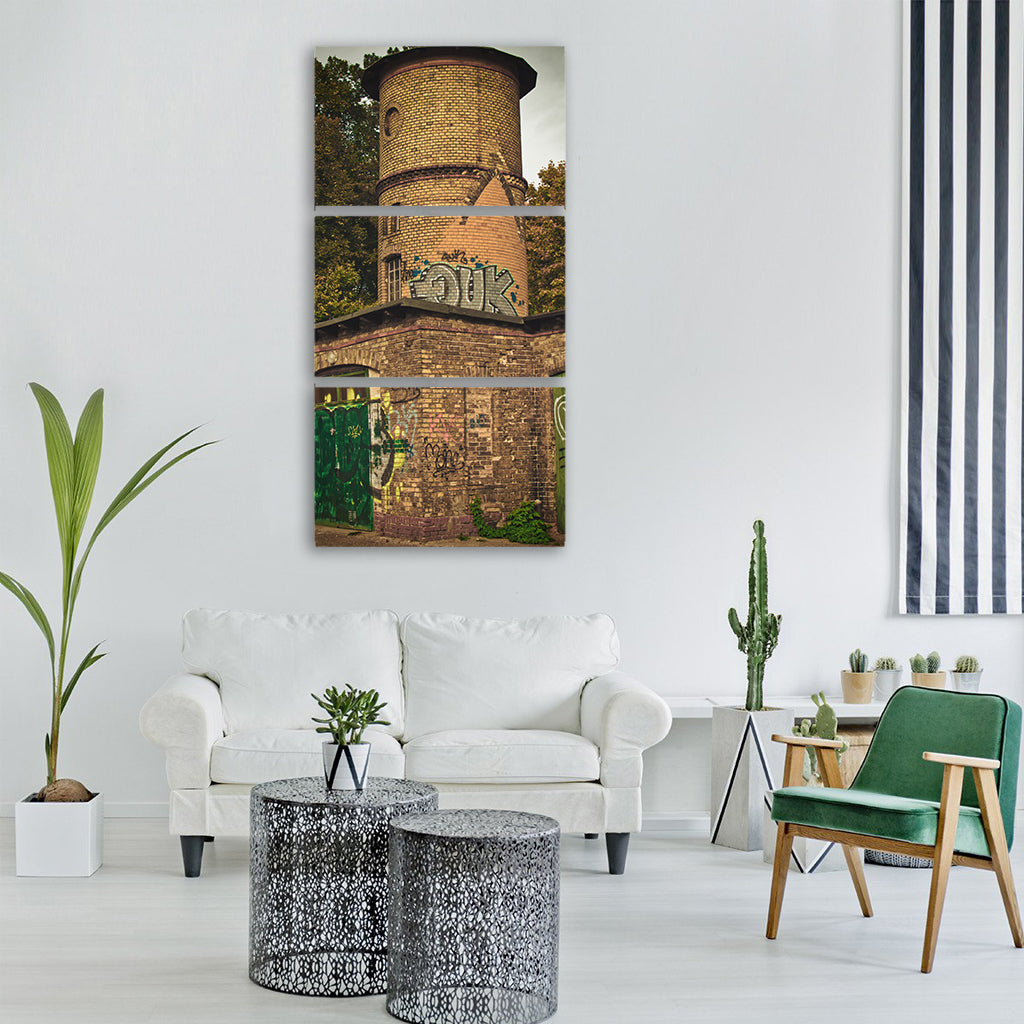 tower masonry lapsed graffiti Vertical Canvas Wall Art