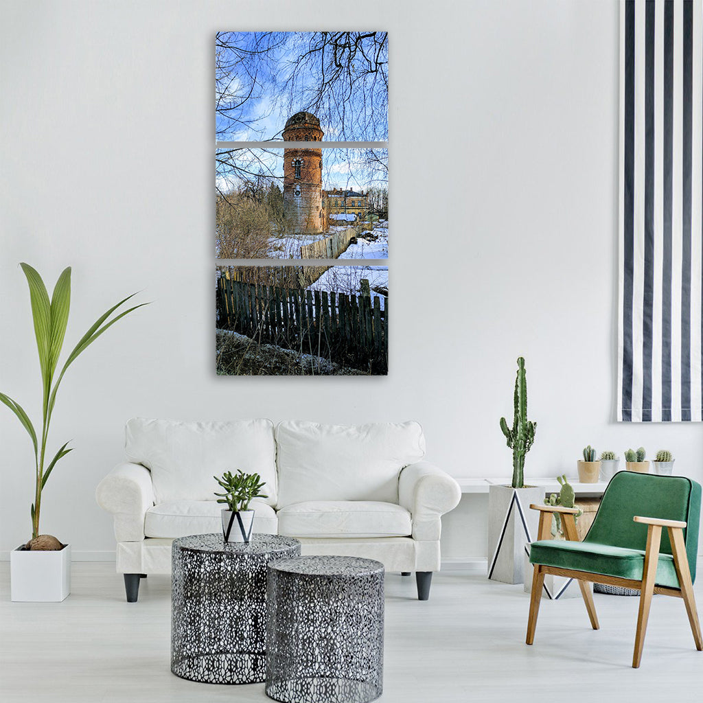 tower winter snow architecture Vertical Canvas Wall Art