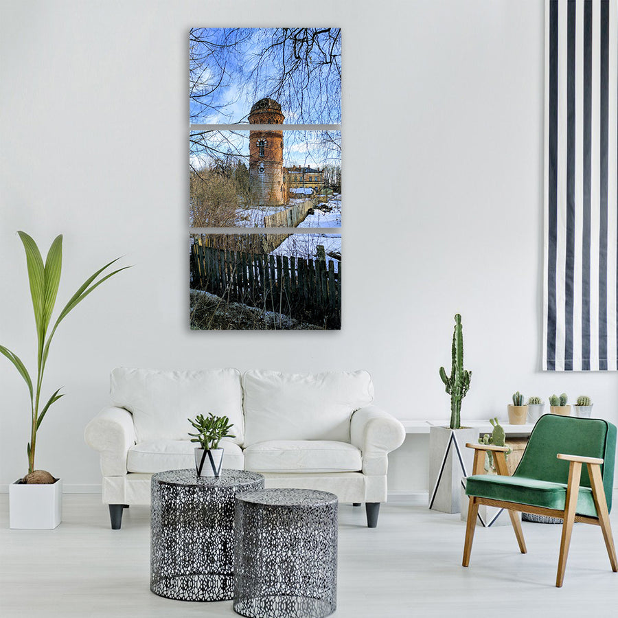 tower winter snow architecture Vertical Canvas Wall Art