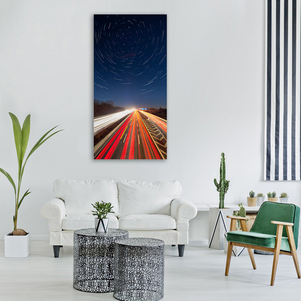 trails highway auto traffic Vertical Canvas Wall Art