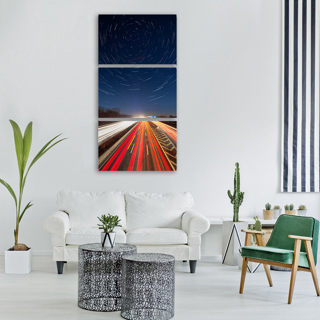 trails highway auto traffic Vertical Canvas Wall Art