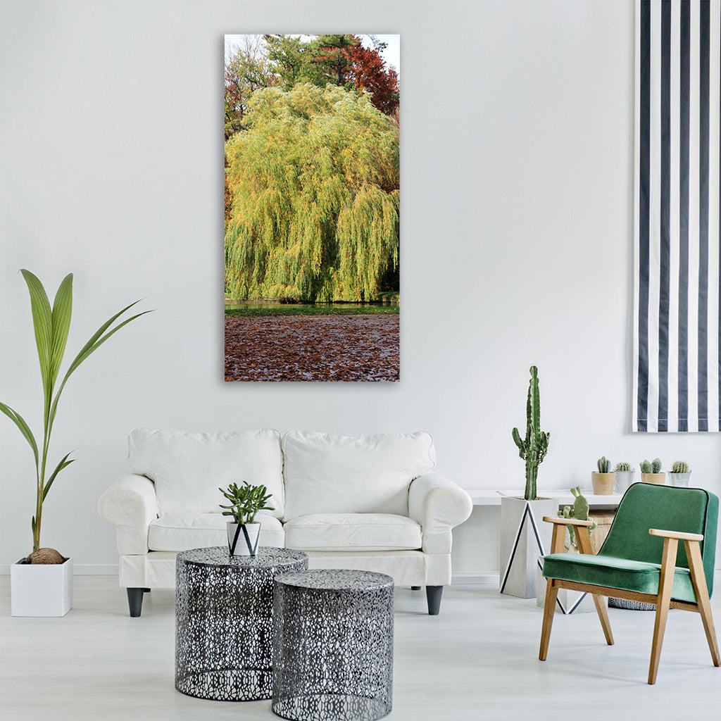 tree pasture weeping willow park Vertical Canvas Wall Art