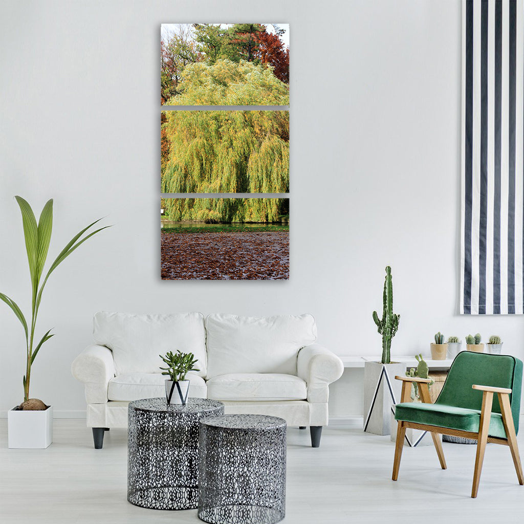 tree pasture weeping willow park Vertical Canvas Wall Art