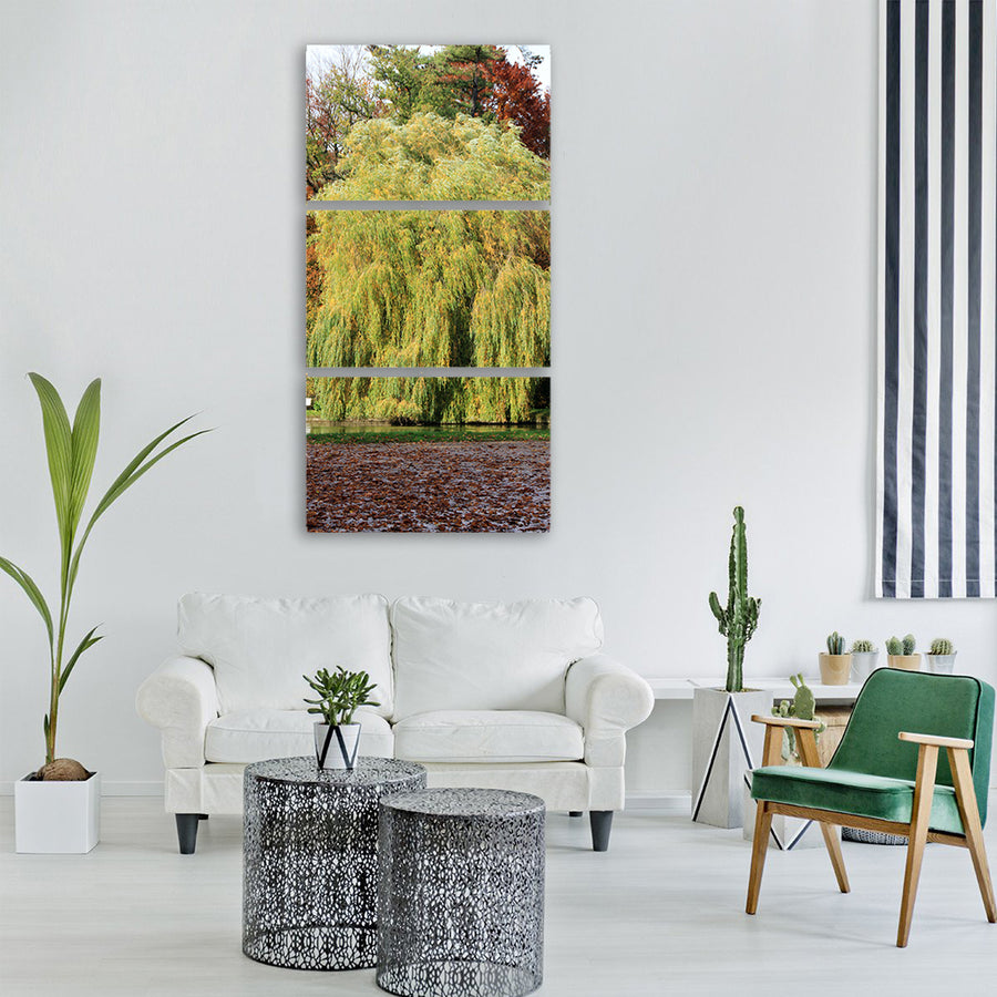 tree pasture weeping willow park Vertical Canvas Wall Art