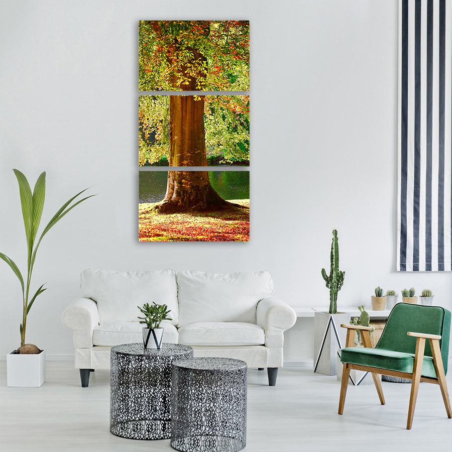 tree summer autumn fall rust Vertical Canvas Wall Art