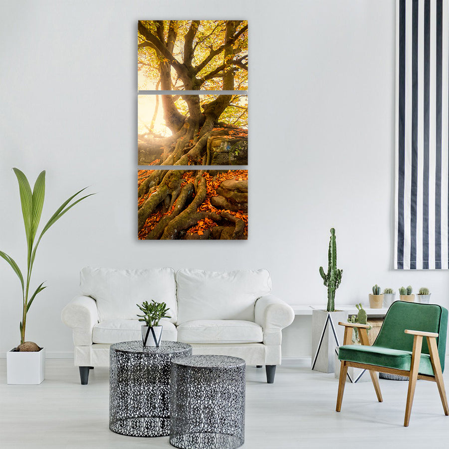 tree quaint overgrown nature moss Vertical Canvas Wall Art