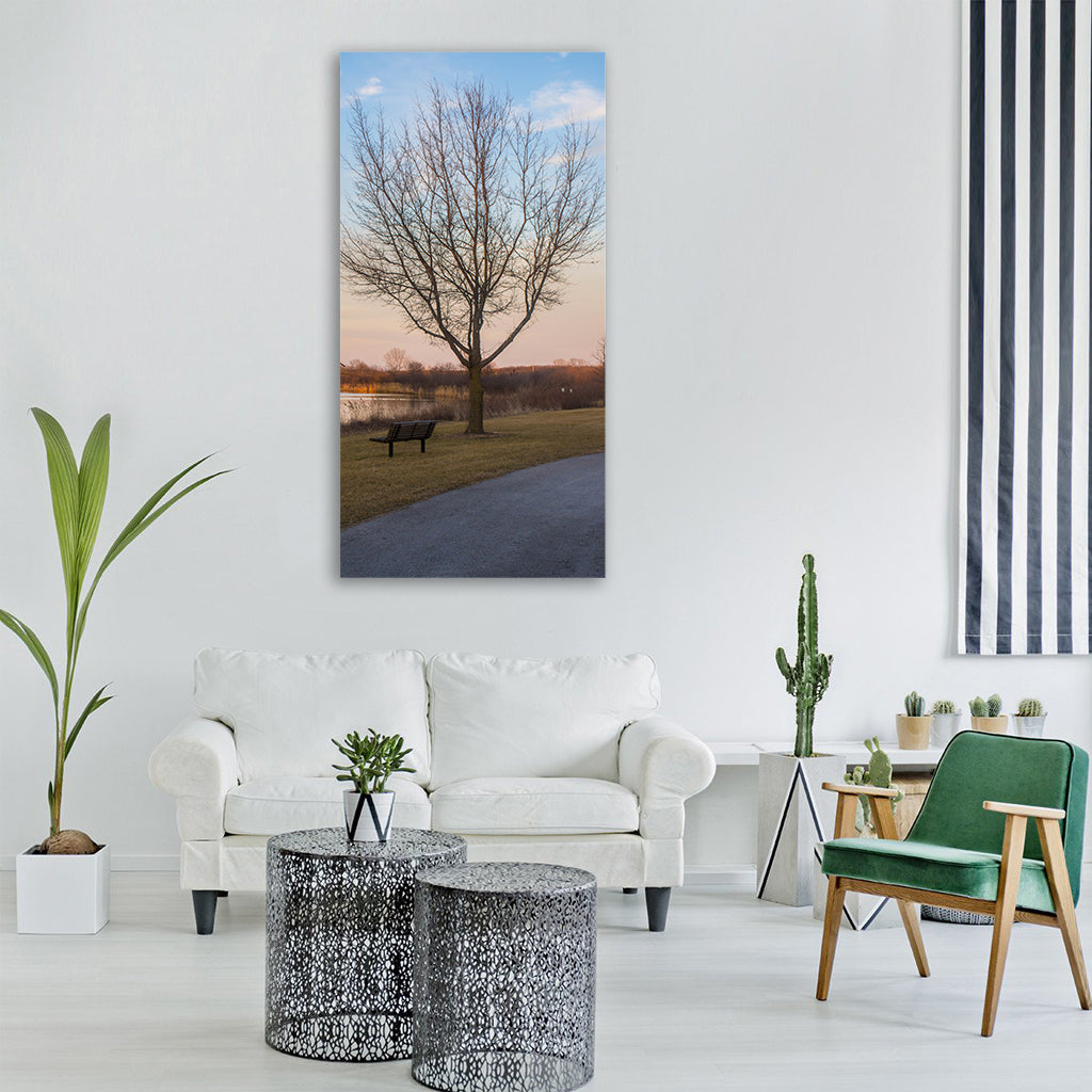 tree nature landscape dawn Vertical Canvas Wall Art
