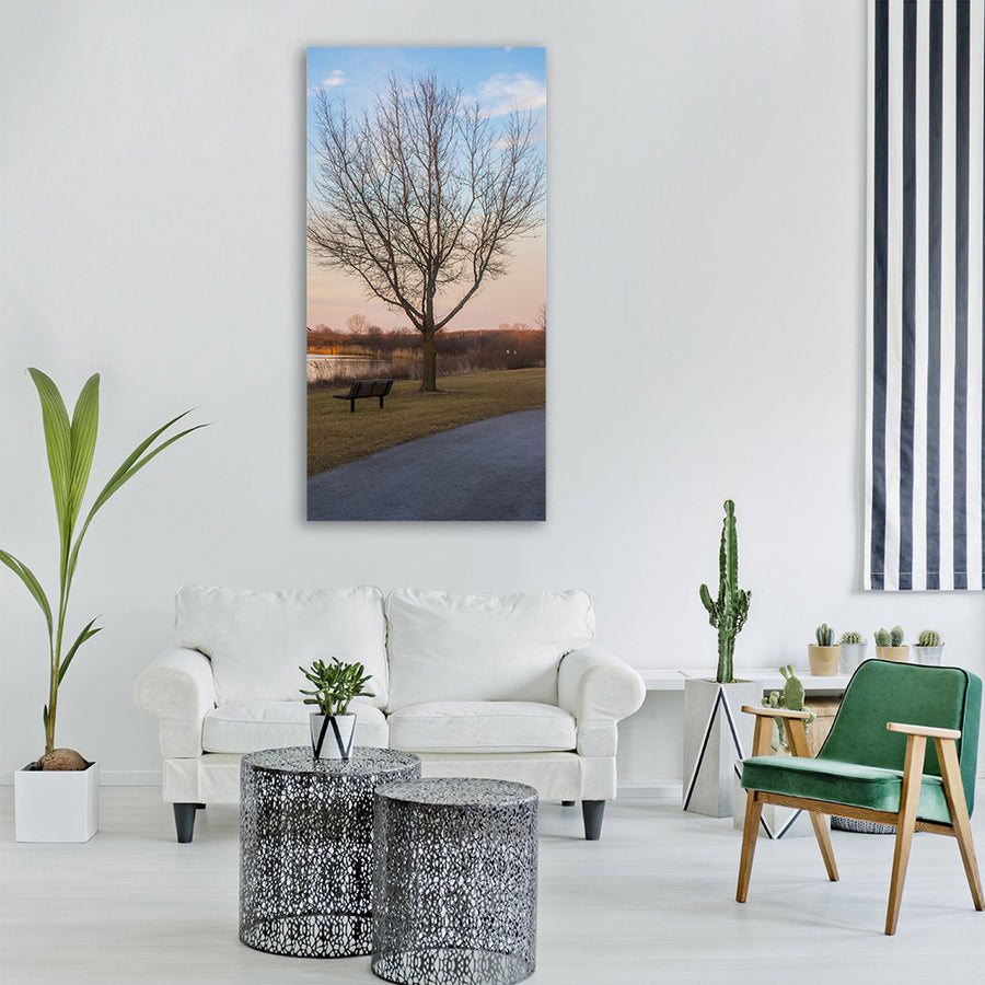 tree nature landscape dawn Vertical Canvas Wall Art
