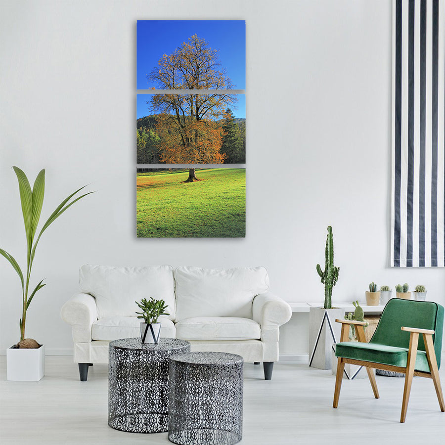 tree landscape nature wood season Vertical Canvas Wall Art