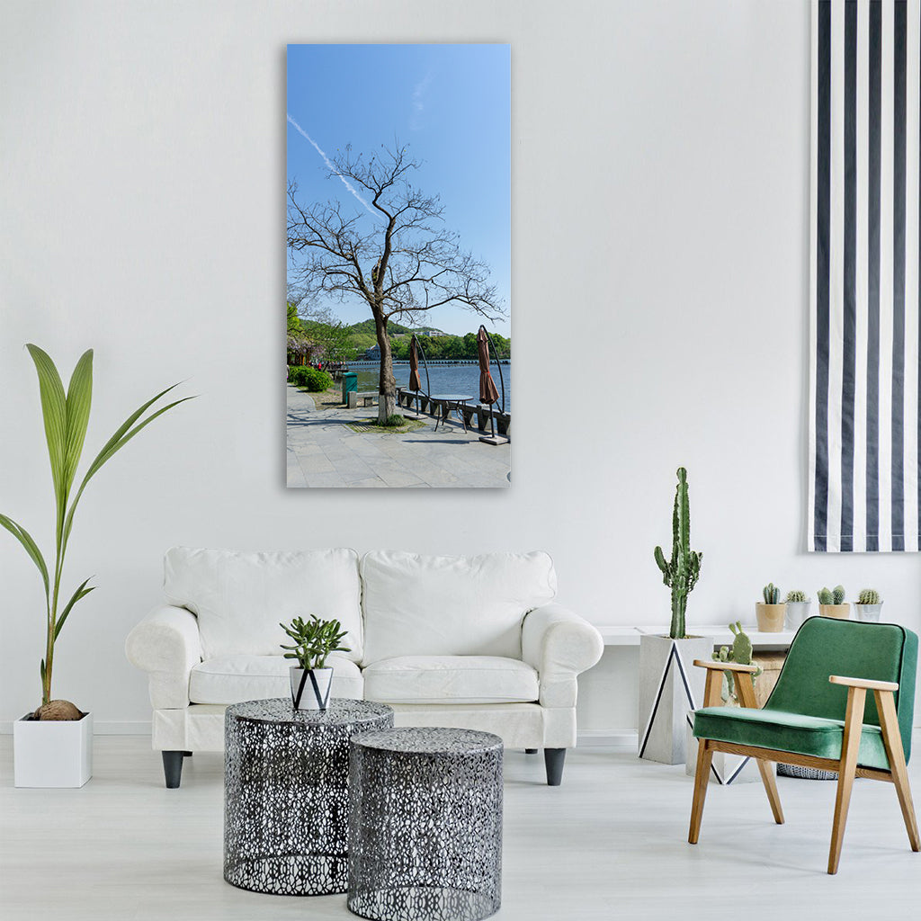 tree nature waters wood landscape Vertical Canvas Wall Art
