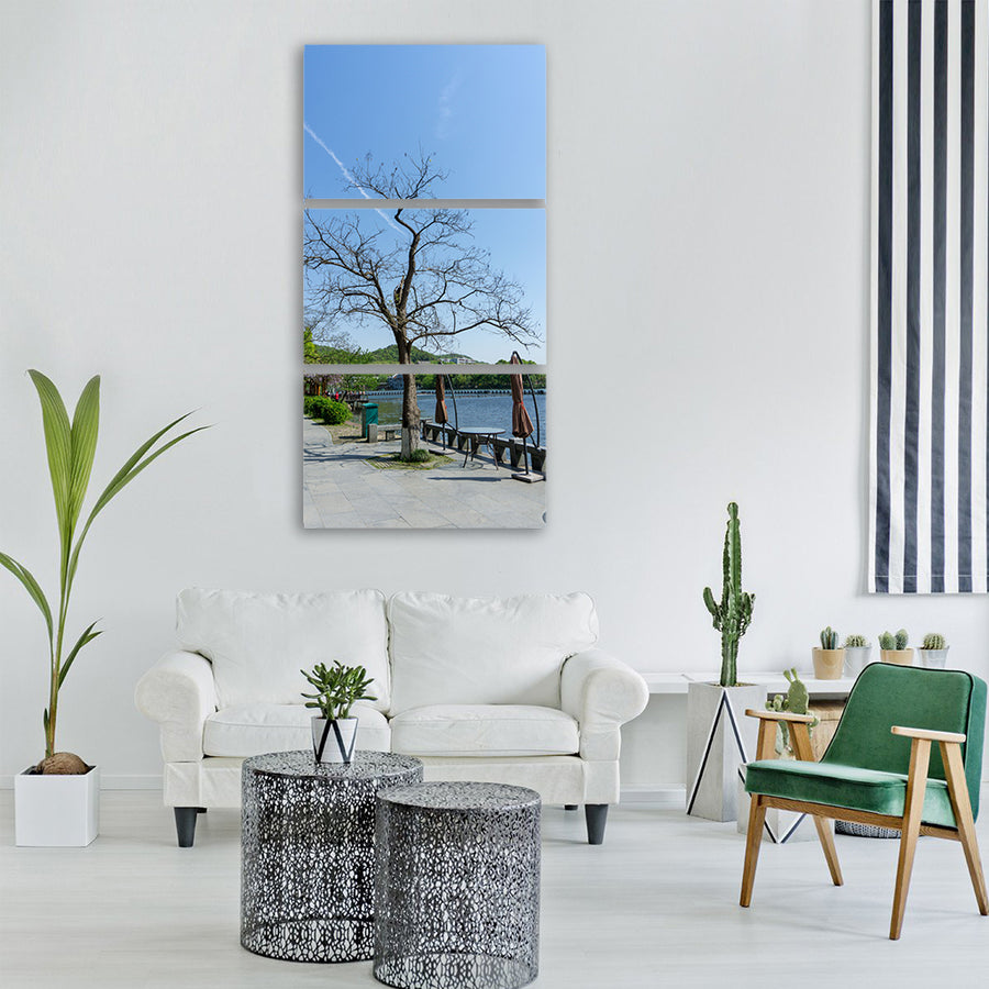 tree nature waters wood landscape Vertical Canvas Wall Art