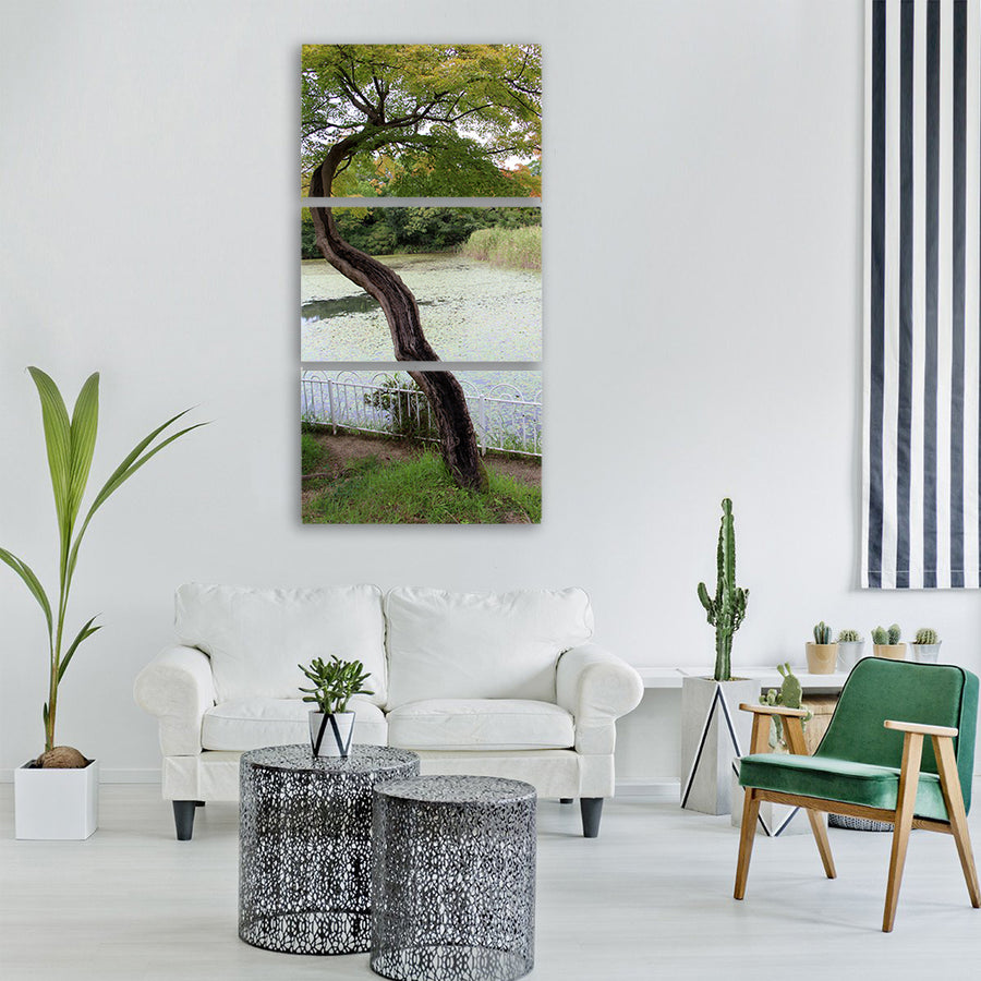 tree leaves nature twigs trunk Vertical Canvas Wall Art