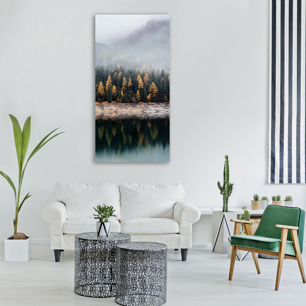 trees plants nature forests lake Vertical Canvas Wall Art