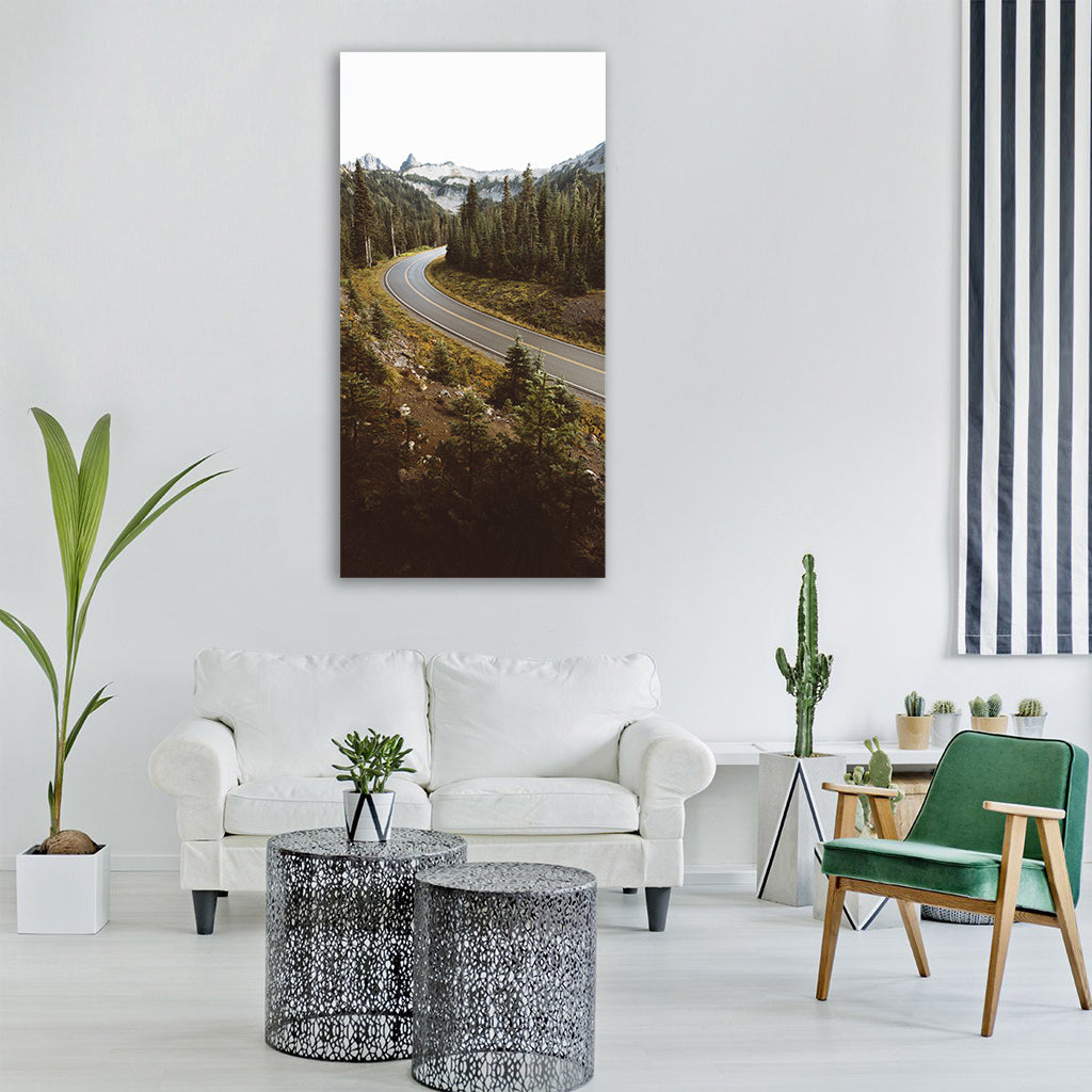 trees plant nature path road Vertical Canvas Wall Art