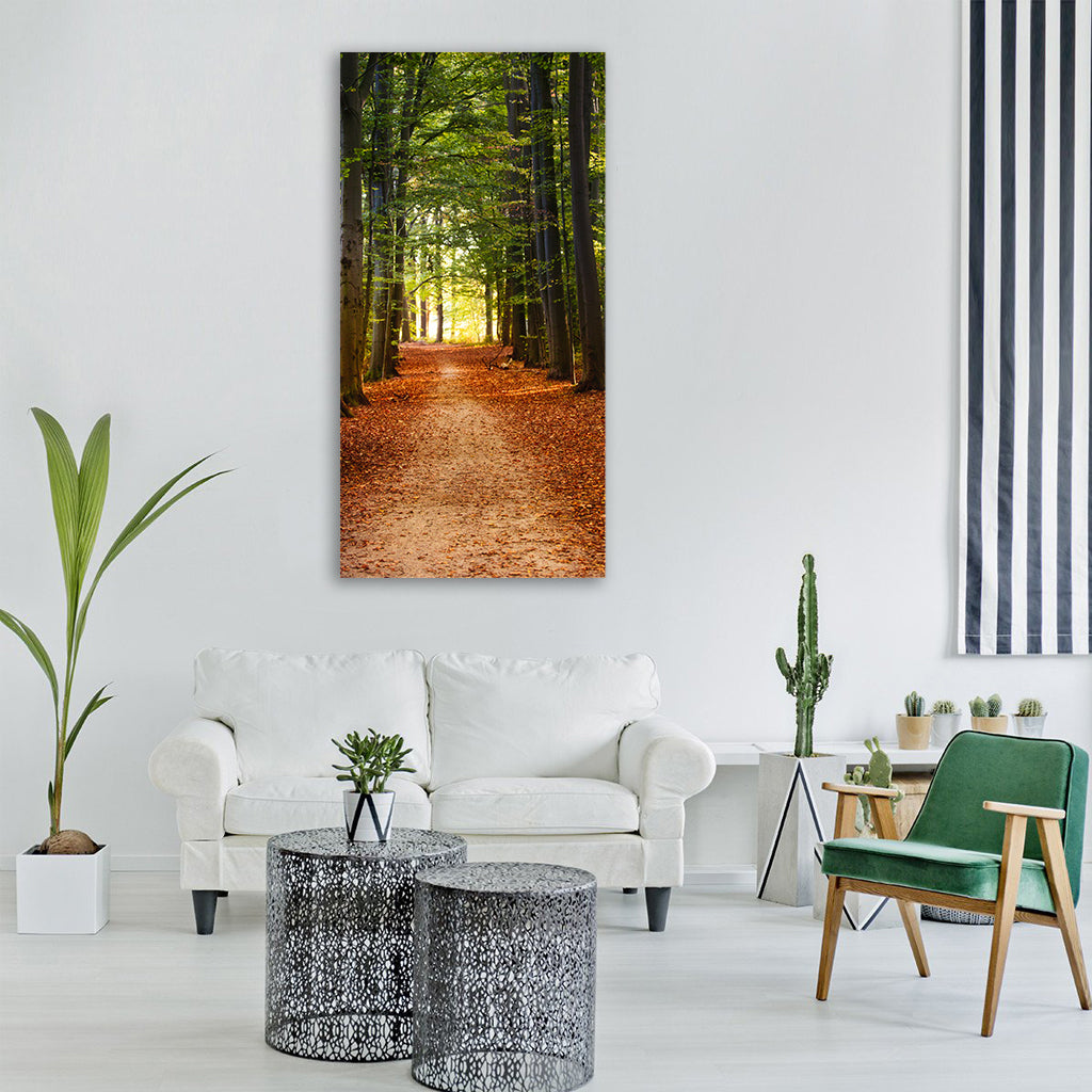 trees forest nature deciduous tree Vertical Canvas Wall Art