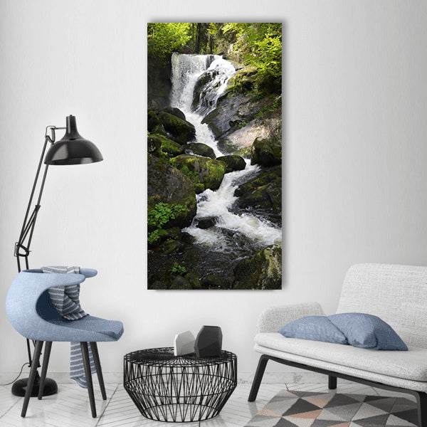 Triberg waterfall nature Vertical Canvas Wall Art