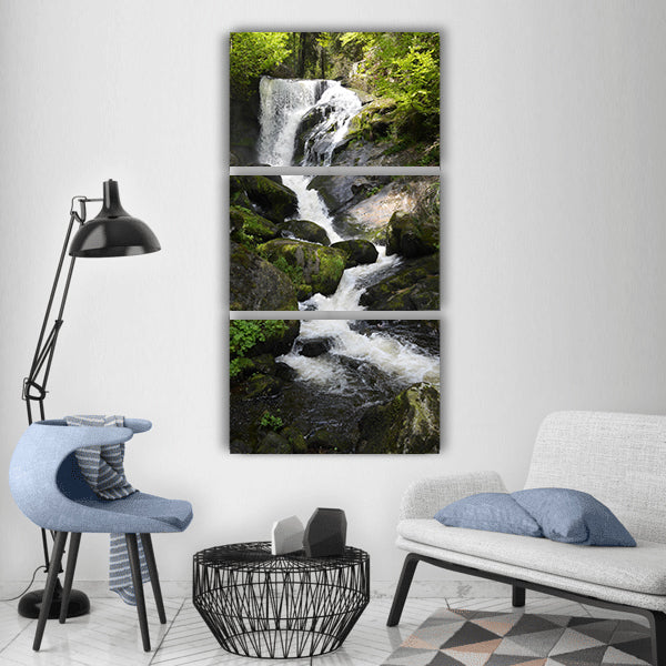Triberg waterfall nature Vertical Canvas Wall Art