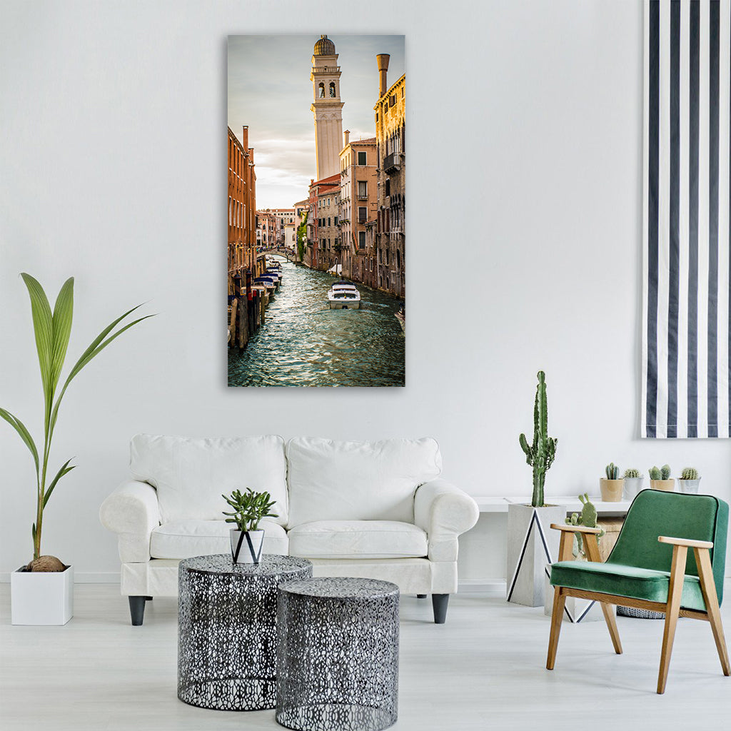 venice italy city urban water Vertical Canvas Wall Art