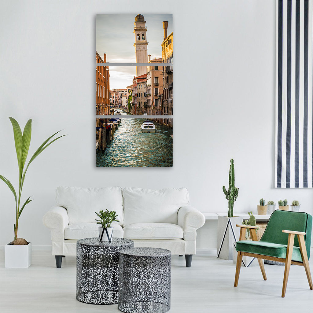 venice italy city urban water Vertical Canvas Wall Art