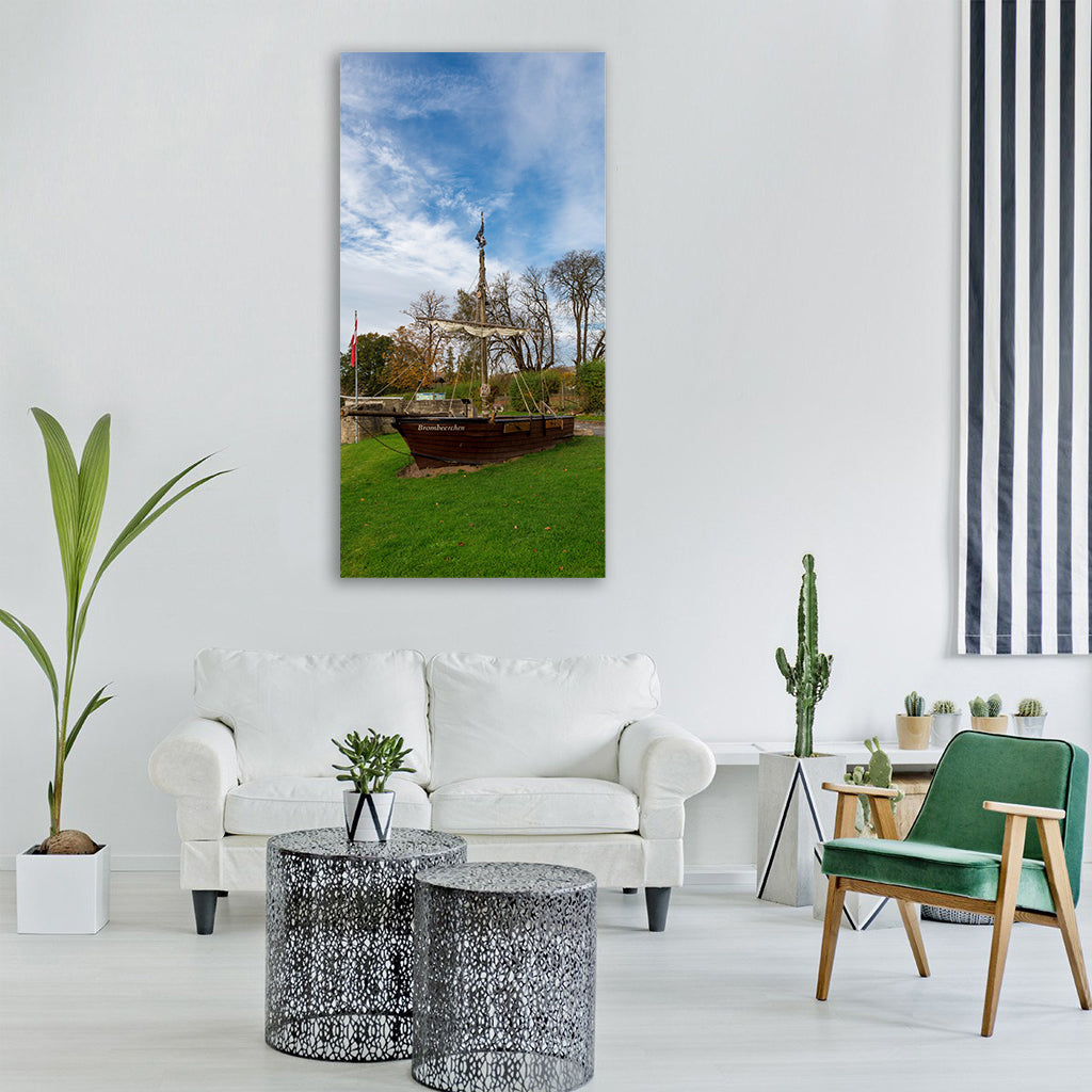 wanfried germany sky clouds flag Vertical Canvas Wall Art