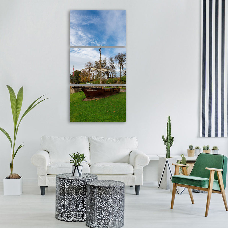 wanfried germany sky clouds flag Vertical Canvas Wall Art