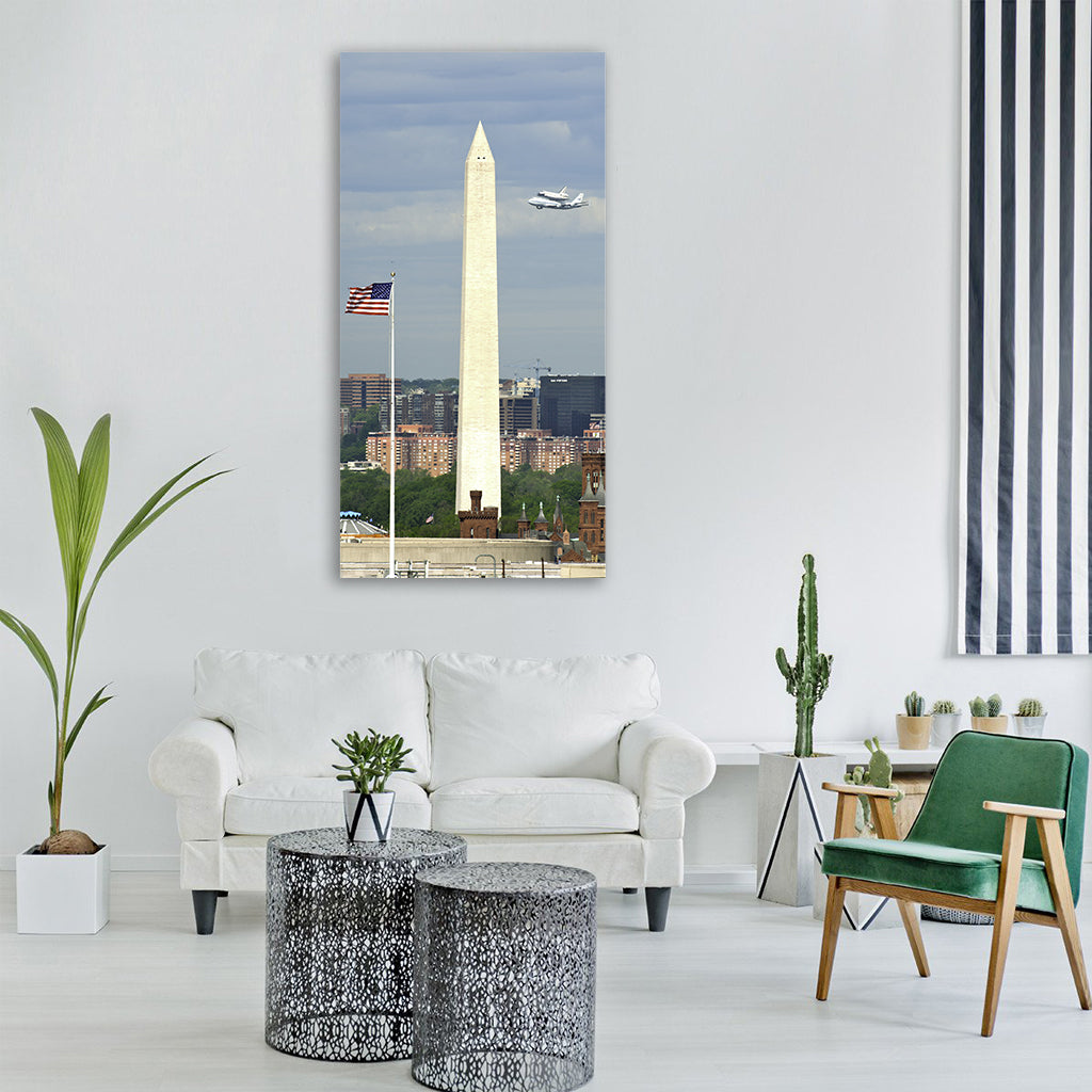 washington monument sky clouds Vertical Canvas Wall Art