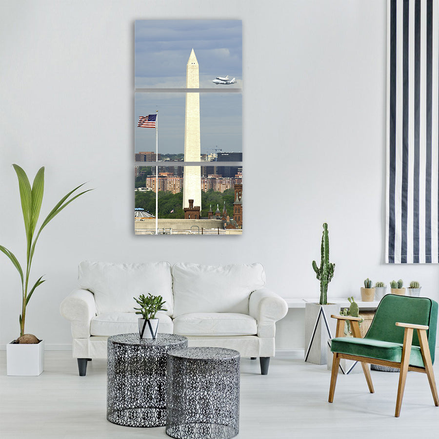washington monument sky clouds Vertical Canvas Wall Art